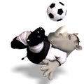 Rhino plays soccer / football