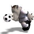 Rhino plays soccer / football