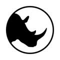 Rhino graphic icon n the circle