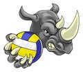 Rhino Volleyball Volley Ball Claw Animal Mascot