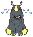 Rhino sit and cry Royalty Free Stock Photo