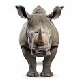 Digitally Enhanced Rhino With Big Eyes On White Background