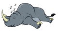 Rhino Sleeping Well Color Illustration Royalty Free Stock Photo