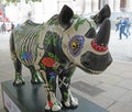 Ful Front photo of a Rhino Statue which is being auctioned off for the TUSK Charity foundation