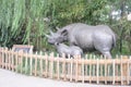 Rhino Statues at the Fort Worth Zoo, Fort Worth, Texas Royalty Free Stock Photo