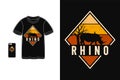 Rhino t shirt merchandise silhouette mockup typography