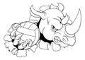 Rhino Volleyball Volley Ball Claw Animal Mascot