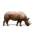 Rhinoceros walking, abstract geometric vector