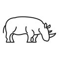 Rhino zoo icon, outline style Royalty Free Stock Photo