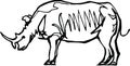 Rhinoceros. Africa, continuous line.