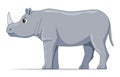 Rhinoceros animal standing on a white background