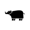 Rhinoceros black icon, vector sign on isolated background. Rhinoceros concept symbol, illustration Royalty Free Stock Photo