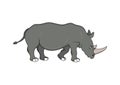 Rhinoceros Cartoon Character Vector Flat Design