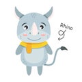 Rhinoceros cartoon characters with clothes . Vector
