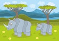 Rhinoceros family Royalty Free Stock Photo