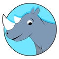 Rhinoceros icon flat Royalty Free Stock Photo