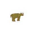 Rhinoceros illustration of animal icon vector design