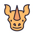 Rhinoceros Isolated Vector icon that can be easily modified or edited Royalty Free Stock Photo