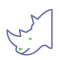 Rhinoceros Isolated Vector icon that can be easily modified or edited Royalty Free Stock Photo