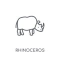 Rhinoceros linear icon. Modern outline Rhinoceros logo concept o