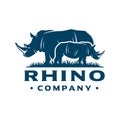 Rhinoceros logo on the grass