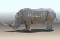 Rhinoceros need help Royalty Free Stock Photo