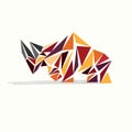 Rhinoceros polygonal origami colorful logo