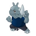 Rhinoceros with Self Defense Pose