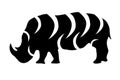 Rhinoceros tribal tattoo silhouette