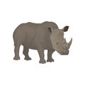 Rhinoceros wild african animal vector Illustration on a white background Royalty Free Stock Photo