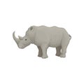 Rhinoceros wild animal, side view vector Illustration on a white background Royalty Free Stock Photo