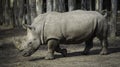 Rhinoceros in zoo Royalty Free Stock Photo