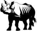 Rhinoceroses silhouette drawing. AI-Generated.