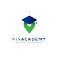 The Graduation Cap Pin Location Logo