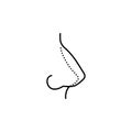 Rhinoplasty, nose curve icon. Element of anti aging outline icon for mobile concept and web apps. Thin line Rhinoplasty, nose