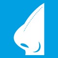 Rhinoplasty of nose icon white Royalty Free Stock Photo