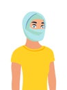 Rhinoplasty, recovery process after surgery. In minimalist style Cartoon flat raster