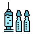 Rhinoplasty syringe icon vector flat Royalty Free Stock Photo
