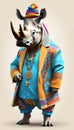 Rhinos dressed in hippie clothes: Humanization of Animals Concept