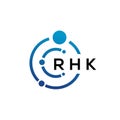 RHK letter technology logo design on white background. RHK creative initials letter IT logo concept. RHK letter design Royalty Free Stock Photo