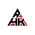 RHK triangle letter logo design with triangle shape. RHK triangle logo design monogram. RHK triangle vector logo template with red Royalty Free Stock Photo