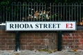 Rhoda Street name sign, London