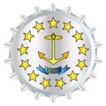 Rhode Island Bottle Cap Flag Royalty Free Stock Photo