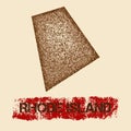 Rhode Island distressed map.