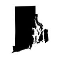 Rhode Island RI State Border USA Map Solid