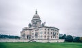 Rhode island state capitol building on cloudy day Royalty Free Stock Photo