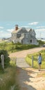 Coastal House Illustration In The Style Of Julie Blackmon