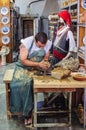 RHODES, GREECE-August, 24, 2015: The work of the master of the pottery workshop