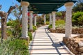 The column alley beautiful in Kallithea Springs. Rhodes, Greece