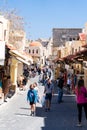 11.04.2022 Rhodes, Greece View of the market in the old city of Mandraki